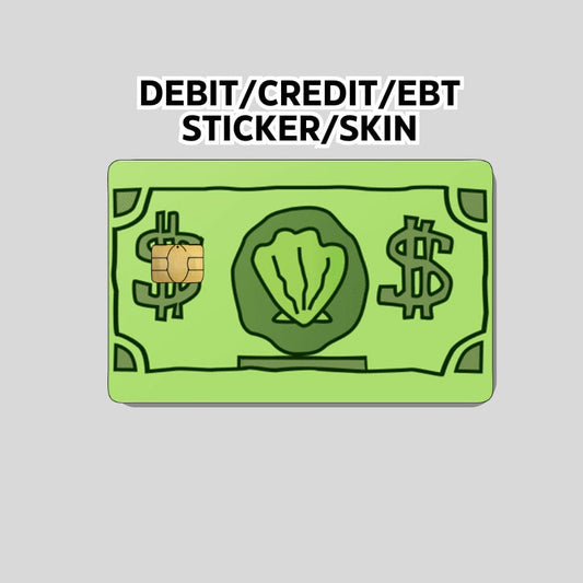 Sea Bucks Sticker, Funny Credit Card Skin, Card Wrap Sticker, SpongBob Money, Debit card skin, debit card sticker,  EBT Card sticker, Bikini