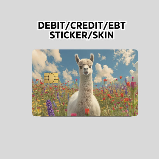 Alpaca funny sticker, pretty Credit Card Skin, Card Wrap Sticker, Llama, Debit card skin, debit card sticker, Alpaca gift, mom gift, for her