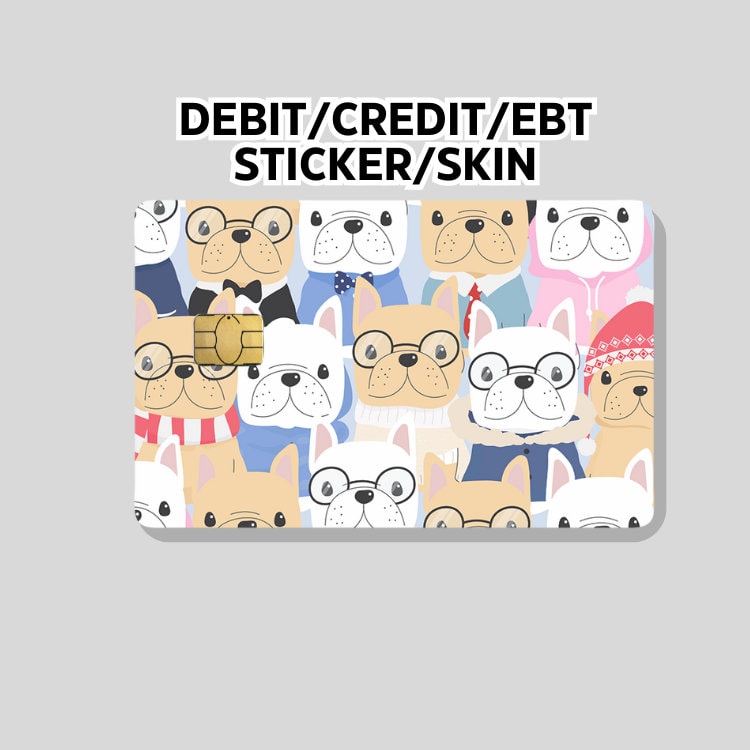 Frenchie Credit Card Sticker, Card Wrap Sticker, bul Dog sticker, Debit card skin, debit card sticker, frenchie owner gift, French bull dog