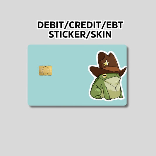 Western Frog Credit card sticker, Funny Credit Card Skin, Card Wrap Sticker, Mom Gift, Debit card skin, debit card sticker,  Frog Sticker