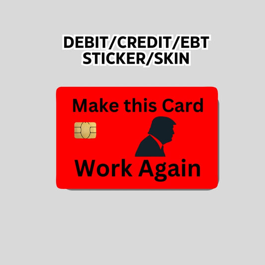 Political humor credit card sticker, beer debt Card Skin, Card Wrap Sticker, Debit card skin, debit card sticker, Snake sticker, MAGA, Trump
